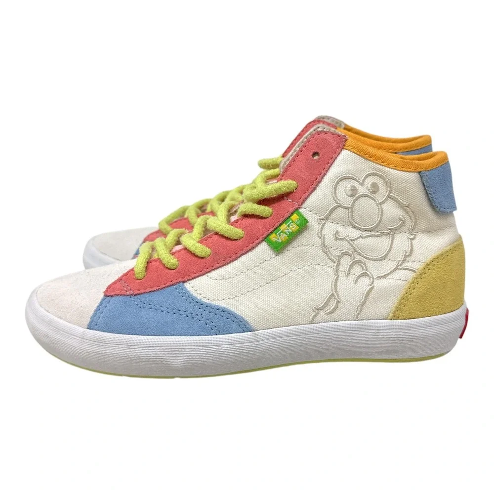 Vans Sesame Street Sk8-Hi Kids Size 3 Multicolor Elmo Cookie Monster Sneakers